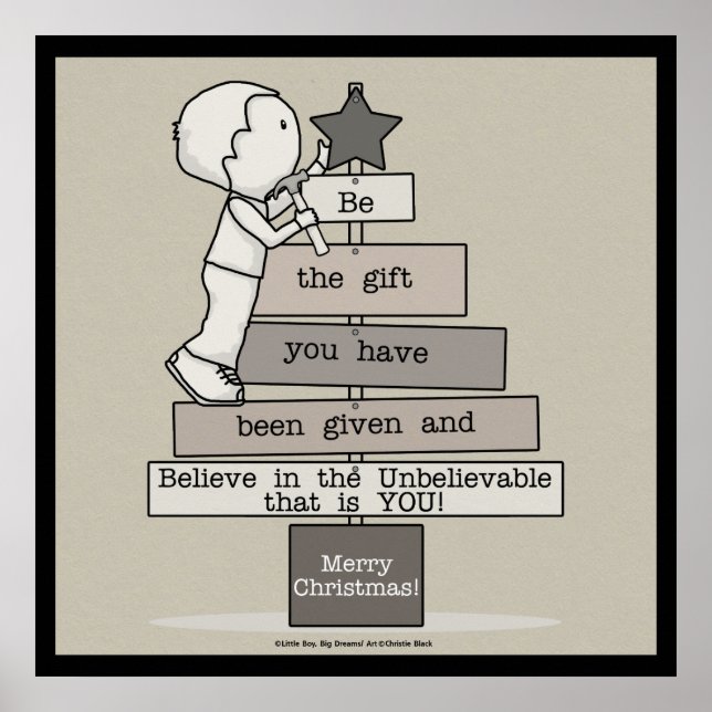 Póster Sé el Árbol Regalo-Navidad (Tan) (Frente)