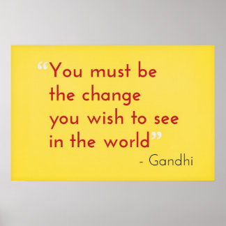 Póster Sé el cambio, - Gandhi
