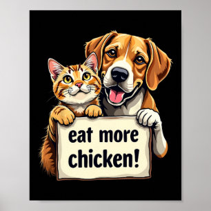 Póster Se están comiendo a los perros que los gatos comen