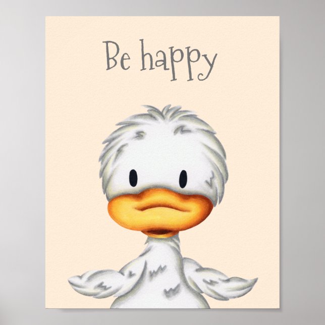 Póster Sé feliz, linda niñera de pato (Frente)