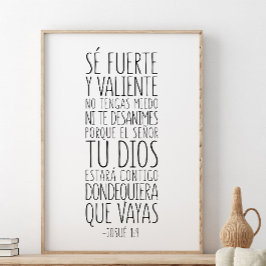 Póster Sé fuerte y・, Josué 1:9