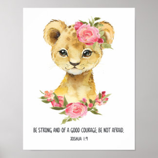Póster Sé Fuerte Y Valiente, Joshua 1:9, Jungle