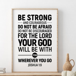 Póster Sé Fuerte Y Valiente, Josué 1:9