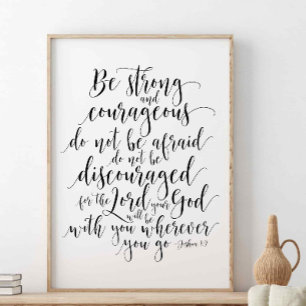Póster Sé Fuerte Y Valiente, Josué 1:9