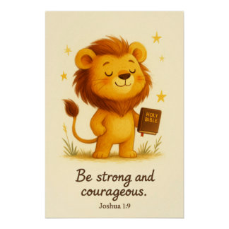 Póster Sé fuerte y valiente – Josué 1:9