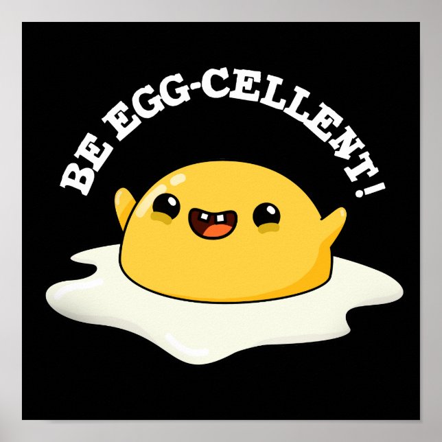 Póster Sé Funny Egg Pun Dark BG (Frente)