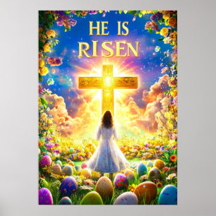 Póster Se ha levantado Jesús de Pascua