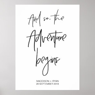 Póster Se Inicia La Aventura Letrero de Bienvenida