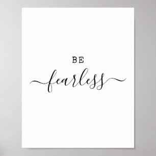 Póster Sé intrépido moderno minimalista cita motivacional