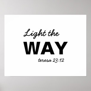 Póster Sé la Luz Mateo 5:14 Versículo de Fe Cristiana