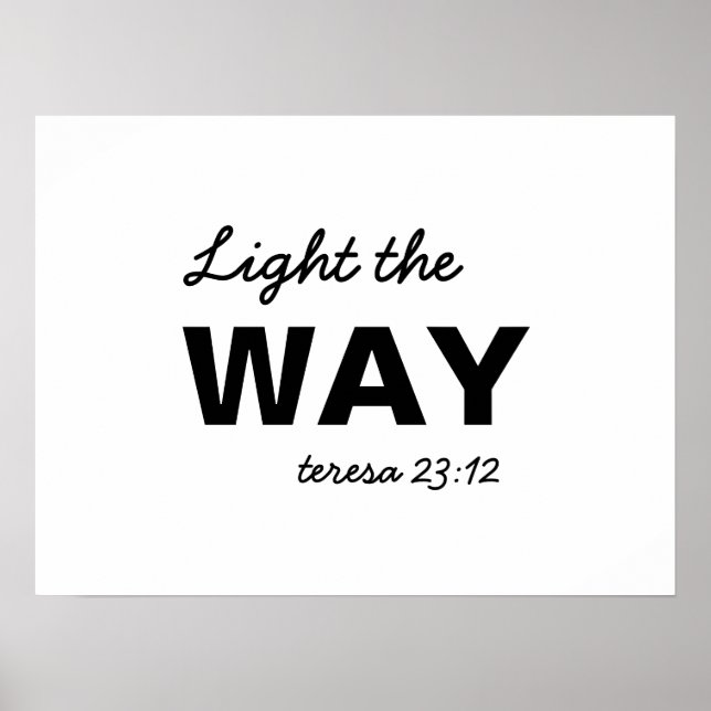 Póster Sé la Luz Mateo 5:14 Versículo de Fe Cristiana (Frente)