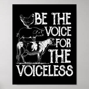 Póster Sé La Voz Para El Organismo Orgánico Del Veganismo