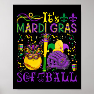 Póster Se le disfrazó al equipo del Softll Mardi Gras