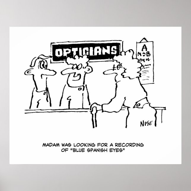 Póster Se le pide a Optician "ojos españoles" (Frente)