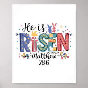 Póster Se Levanta Jesús Cristiano Feliz Pascua Niña