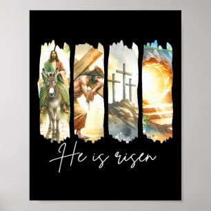 Póster Se Levanta Jesús Cristiano Feliz Pascua Niña