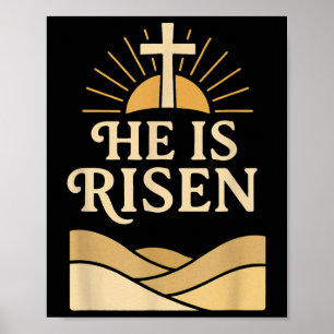 Póster Se Levanta - Pascua Cristiana Con Cross & amp; Su