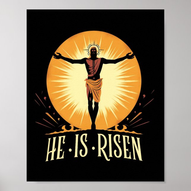 Póster Se Levanta Pascua Religiosa Jesús Hombres Cristian (Frente)