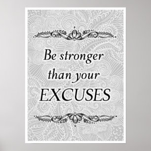 Póster Sé más fuerte que tus excusas - Ofertas positivas