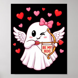 Póster Sé Mi Boo Cupido Fantasma San Valentín Alas De Áng