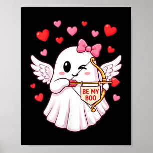 Póster Sé Mi Boo Cupido Fantasma San Valentín Alas de Áng