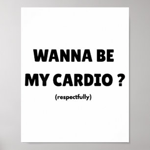 Póster Sé mi cardio diario divertido dicho de gimnasio (e