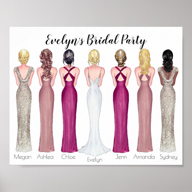 Póster Sé mi empleada de honor Invitación de propuesta (Frente)