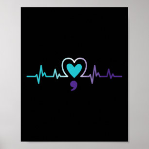 Póster Se midió la prevención del suicidio con semicolón