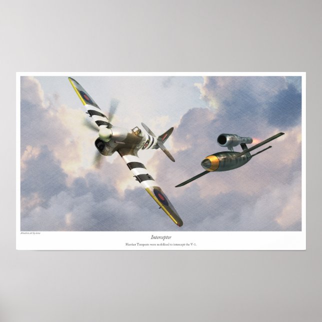 Póster Se movilizaron Tempests de Hawker para interceptar (Frente)