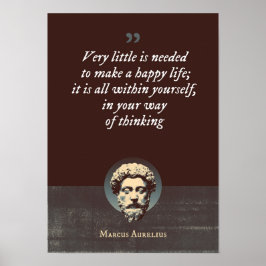 Póster Se necesita muy poco para hacer una vida feliz; es