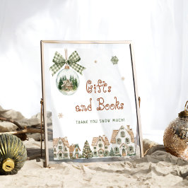 Póster Se necesita un regalo de Baby Shower y libros de u