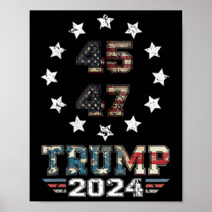 Póster Se perdió la bandera estadounidense de Trump 2024
