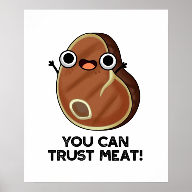 Póster Se Puede Confiar En El Divertido Pun De Carne (Frente)