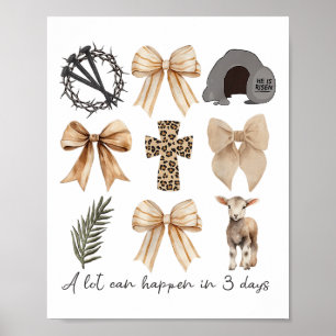 Póster Se Puede Producir Mucho En Tres Días Coquette Bow 