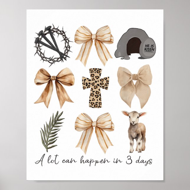 Póster Se Puede Producir Mucho En Tres Días Coquette Bow  (Frente)