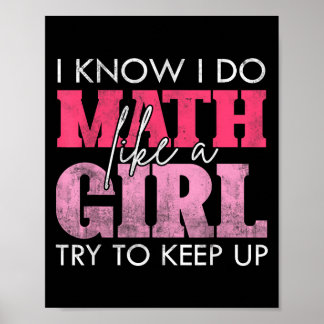 Póster Sé que hago matemáticas como una chica, trata de m