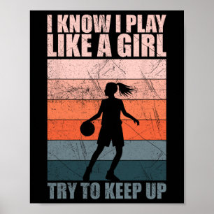 Póster Sé que juego como una chica, trata de mantener el