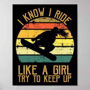 Póster Sé Que Viajo Como Un Gracioso Regalo De Snowboard 