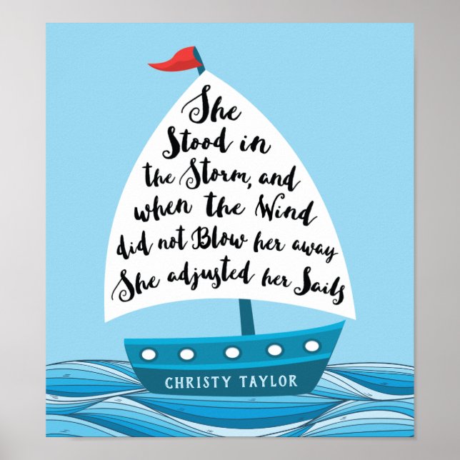 Póster Se quedó en la tormenta (nombre personalizado) (Frente)