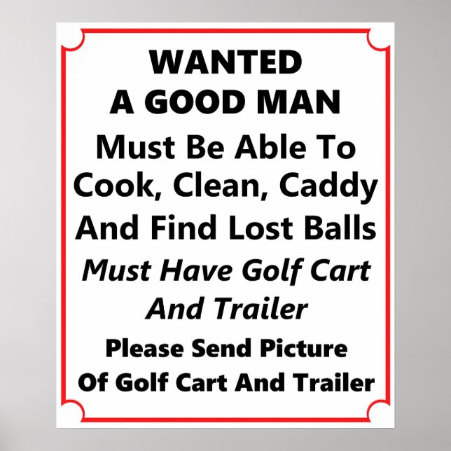 Póster Se Quería Un Buen Hombre - Poster De Golf (Frente)