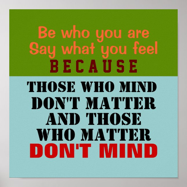 Póster SÉ QUIÉN ERES ~ 12X12 Poster (Frente)