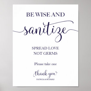 Póster Sé Sabio y Desinfecta Propaga el Amor No los Gérme