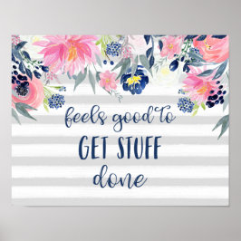 Póster Se siente bien hacer las cosas | Floral acuarela