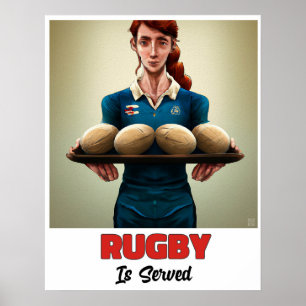 Póster Se Sirve Rugby - Pintado De Rugby