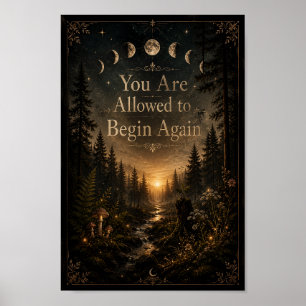 Póster Se te Permite Empezar de Nuevo Bosque Melancólic