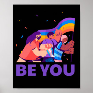 Póster Sé tú. LGTB+Orgullo. Bandera arco iris