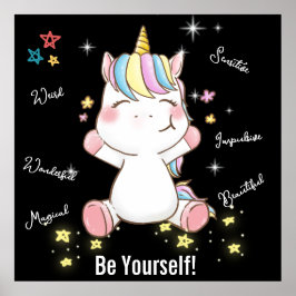 Póster ¡Sé Tú Mismo! Magico Unicornio. Editable