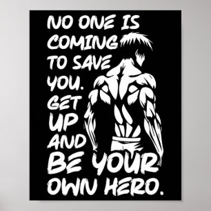 Póster Sé tu propio héroe - Entrenamiento de gimnasio de