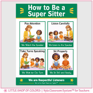 Póster Sé un gráfico de anclaje para el aula de Super Sit