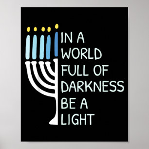 Póster Sé una luz feliz Hanukkah